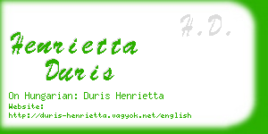 henrietta duris business card